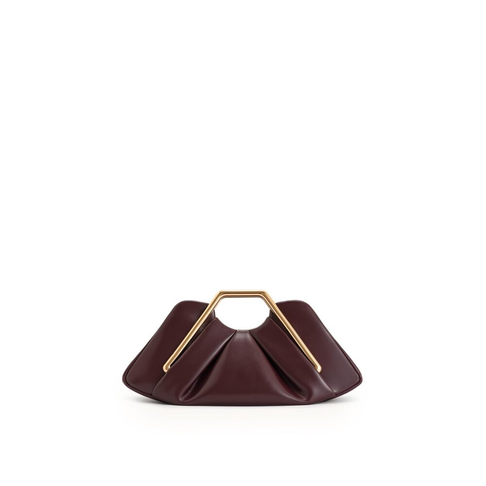 3798 Lila Metal Frame Clutch - Burgundy
